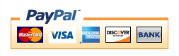 Paypal accepts Visa, Master Card, Amex, Discover, Echeck.